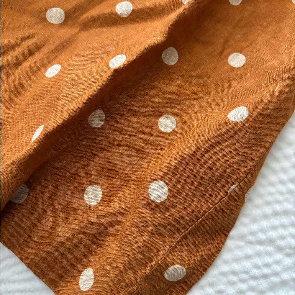 Trovata Cropped Wide Leg Polka Dot Linen Belted Jumpsuit - Picture 12 of 14